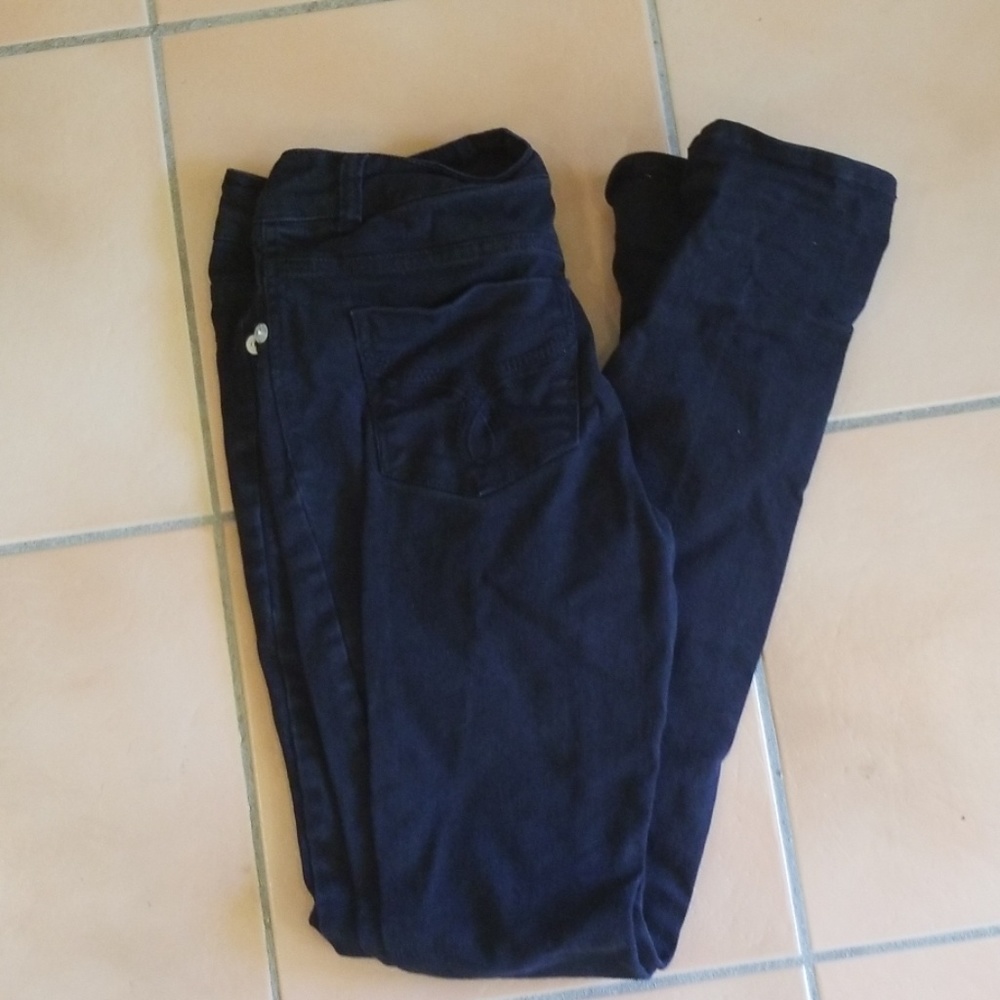 Black straight leg jeans long inseam